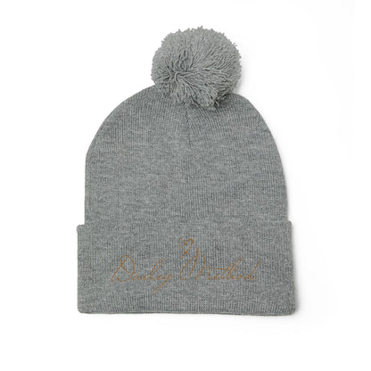 Embroidered Pom-Pom Dailey Method Knit Hat
