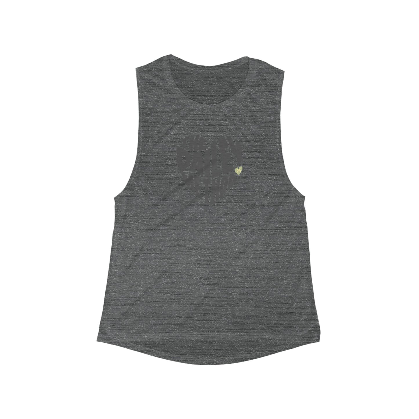Women's Flowy Scoop Muscle Tank - In Black and Dark Gray Heather