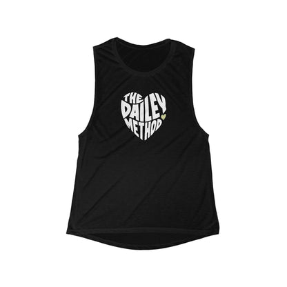 Women's Flowy Scoop Muscle Tank - In Black and Dark Gray Heather