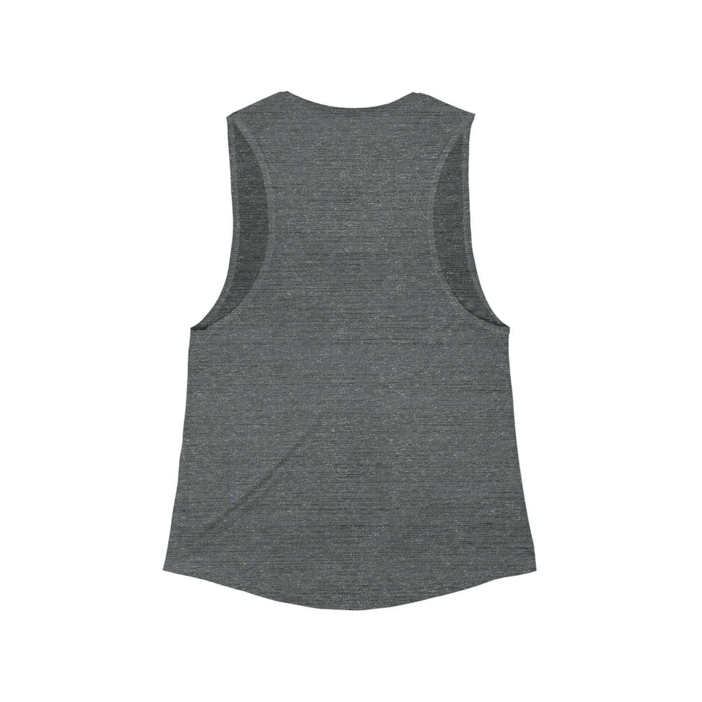 Women's Flowy Scoop Muscle Tank - In Black and Dark Gray Heather