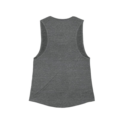 Women's Flowy Scoop Muscle Tank - In Black and Dark Gray Heather