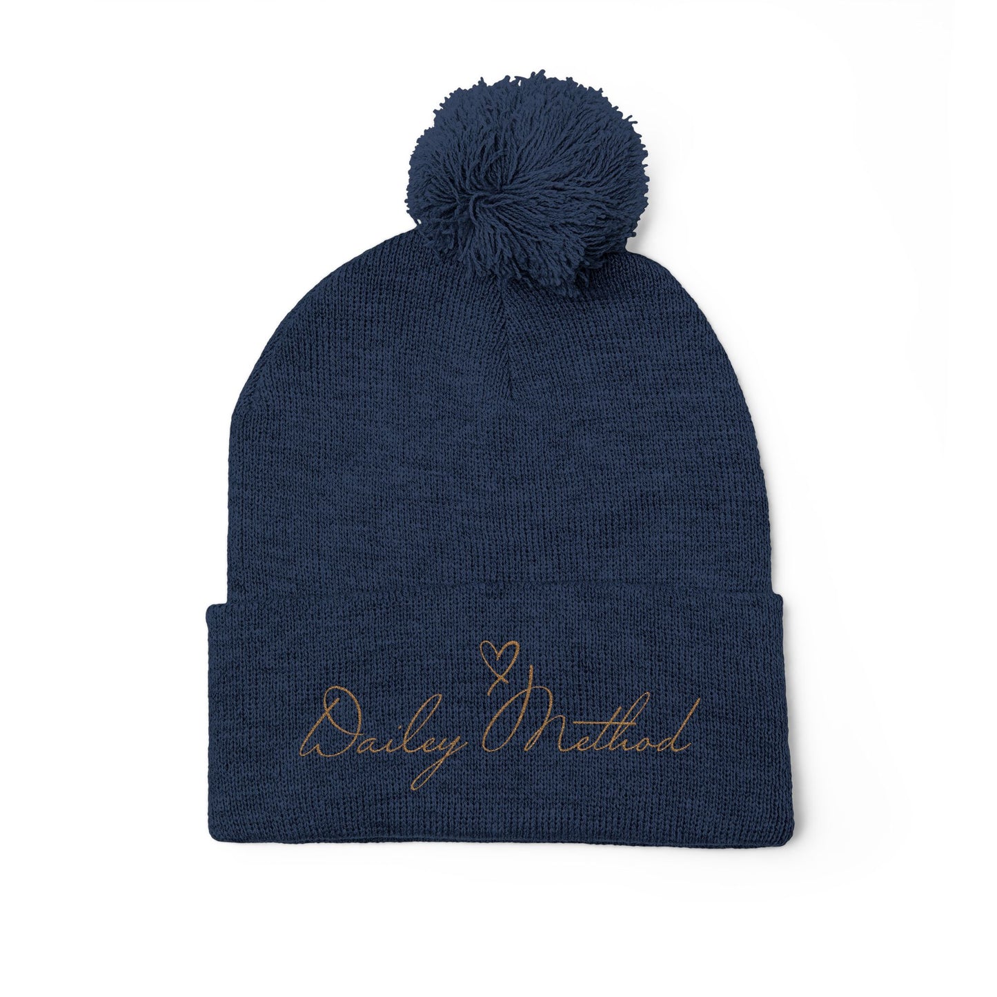 Embroidered Pom-Pom Dailey Method Knit Hat