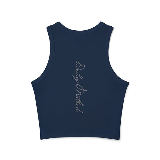 Navy/Gray The Dailey Method Women’s Micro Rib Racer Tank Top - Stylish Workout Essential